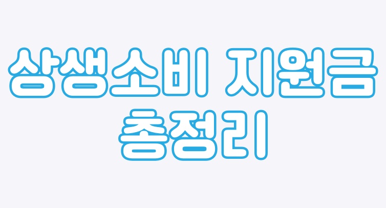  상생소비지원금 정리, 상생소비지원금 이란?