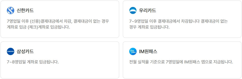 카드사별지급방식