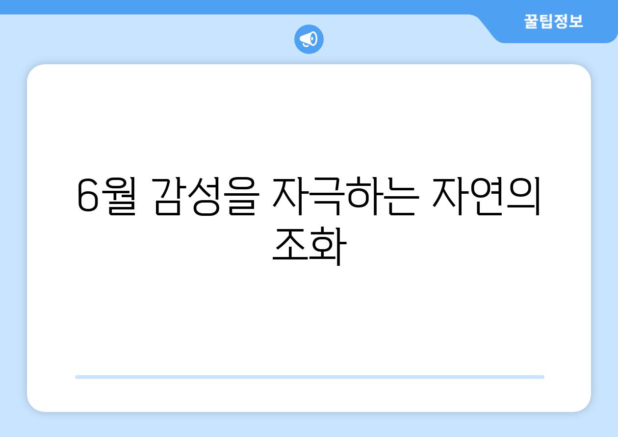 6월 감성을 자극하는 자연의 조화