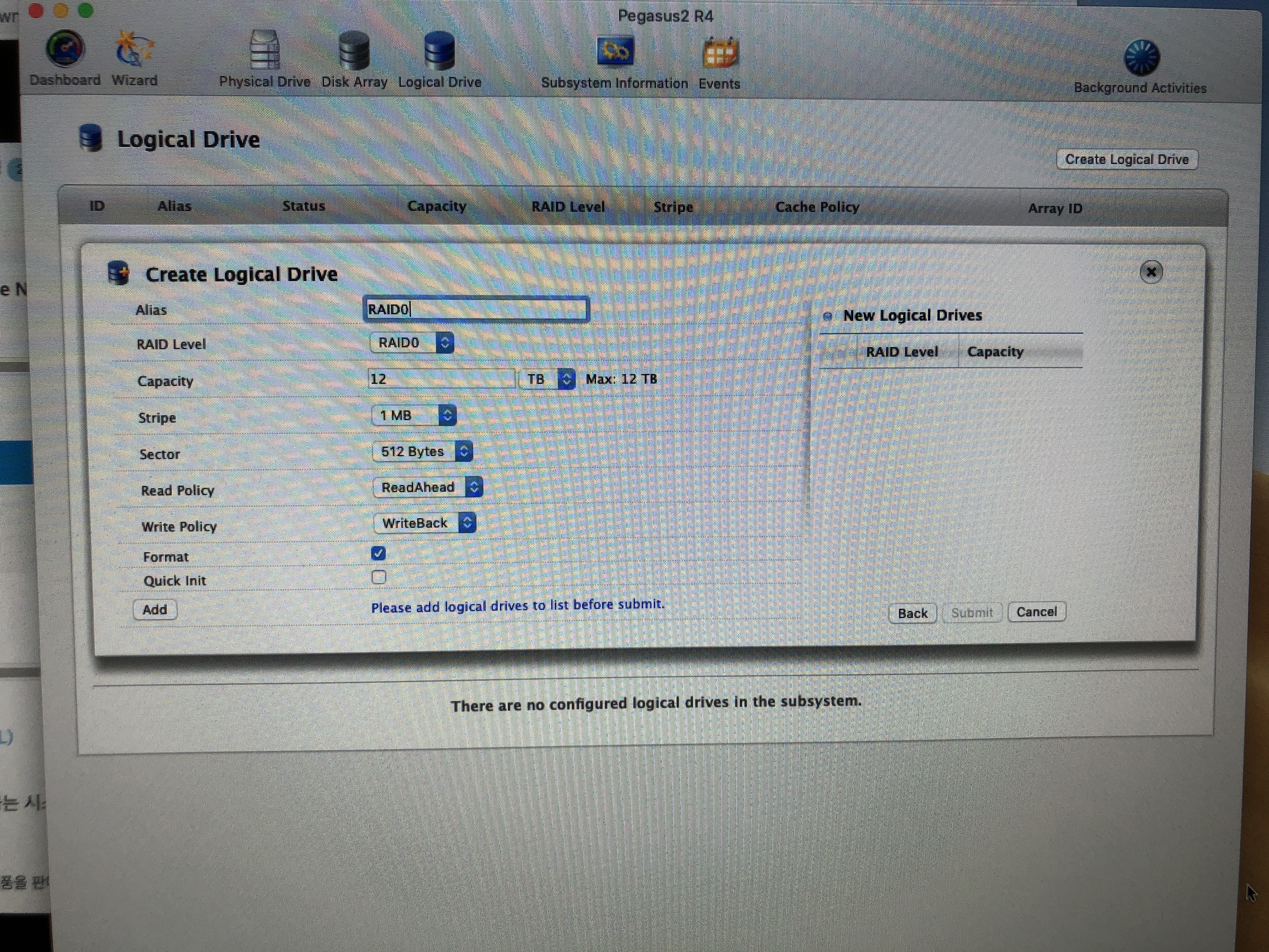 Pegasus2 R4 Logical Drive