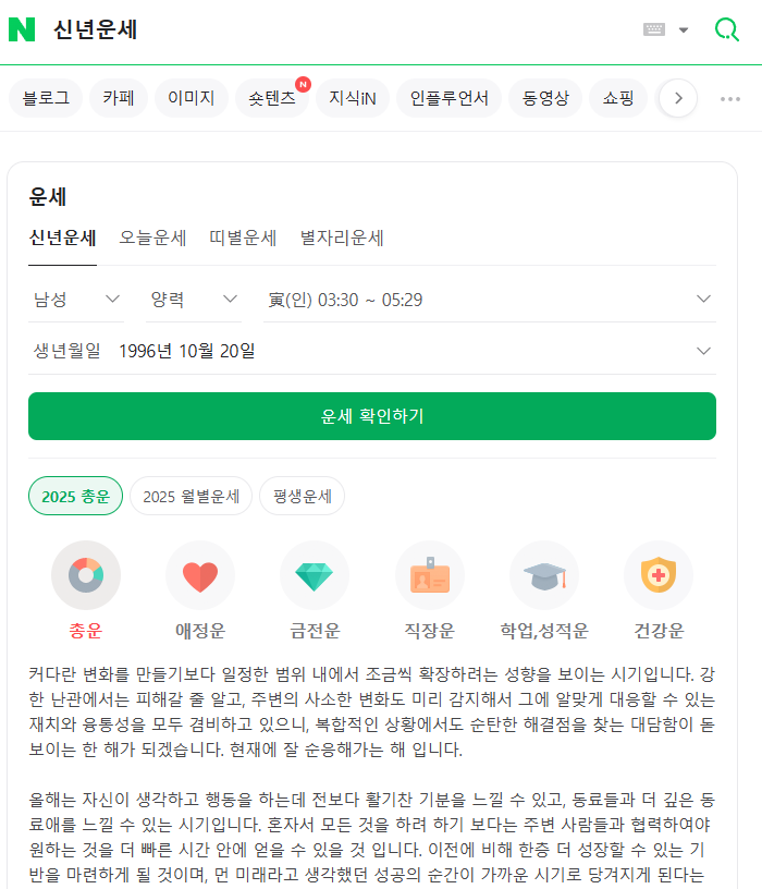 신년운세 보는법