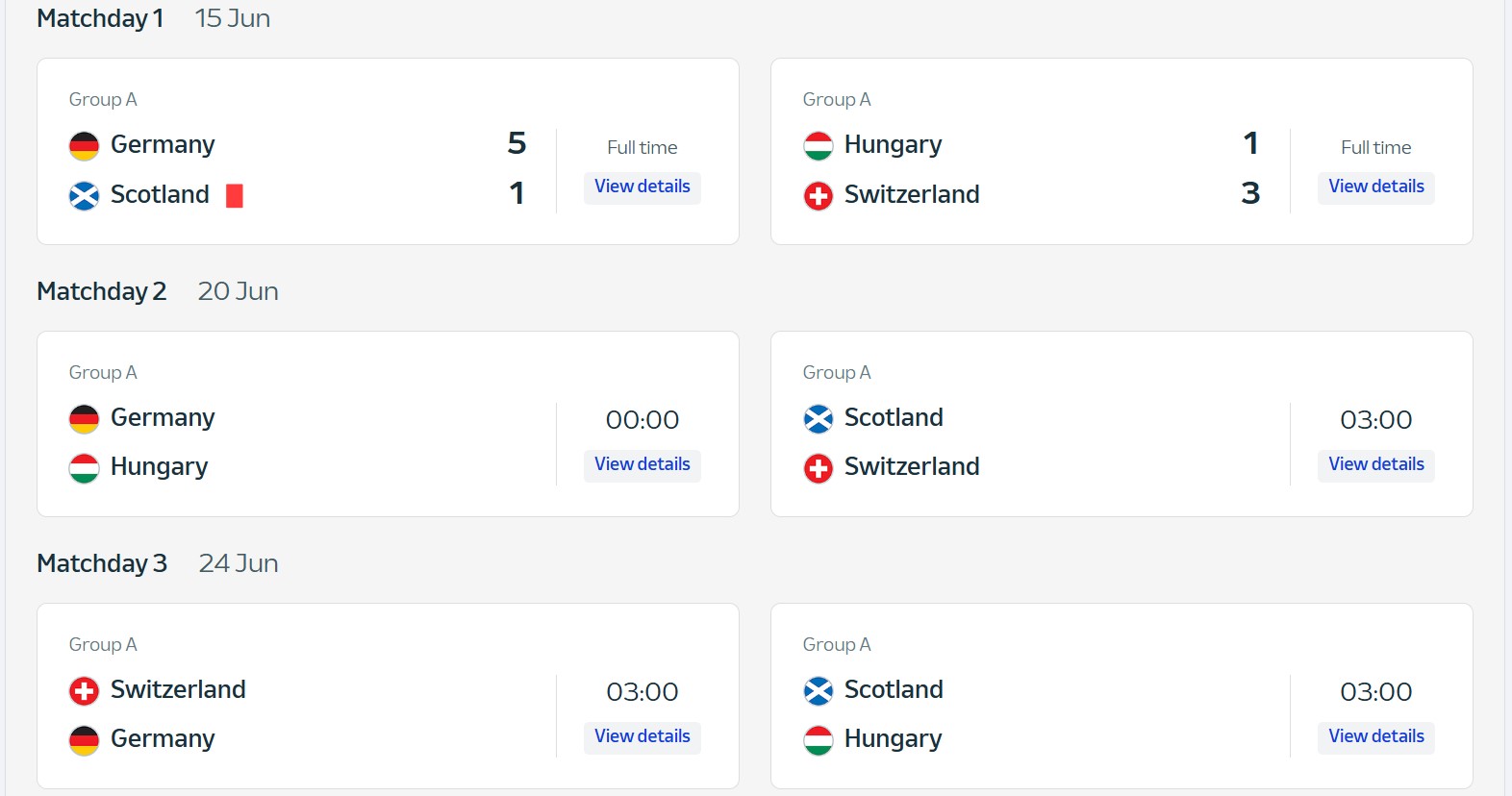 UEFA 유로 2024 조별리그 A조