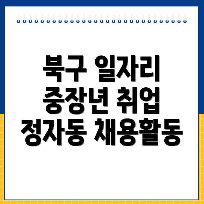 울산 북구 정자동 일자리