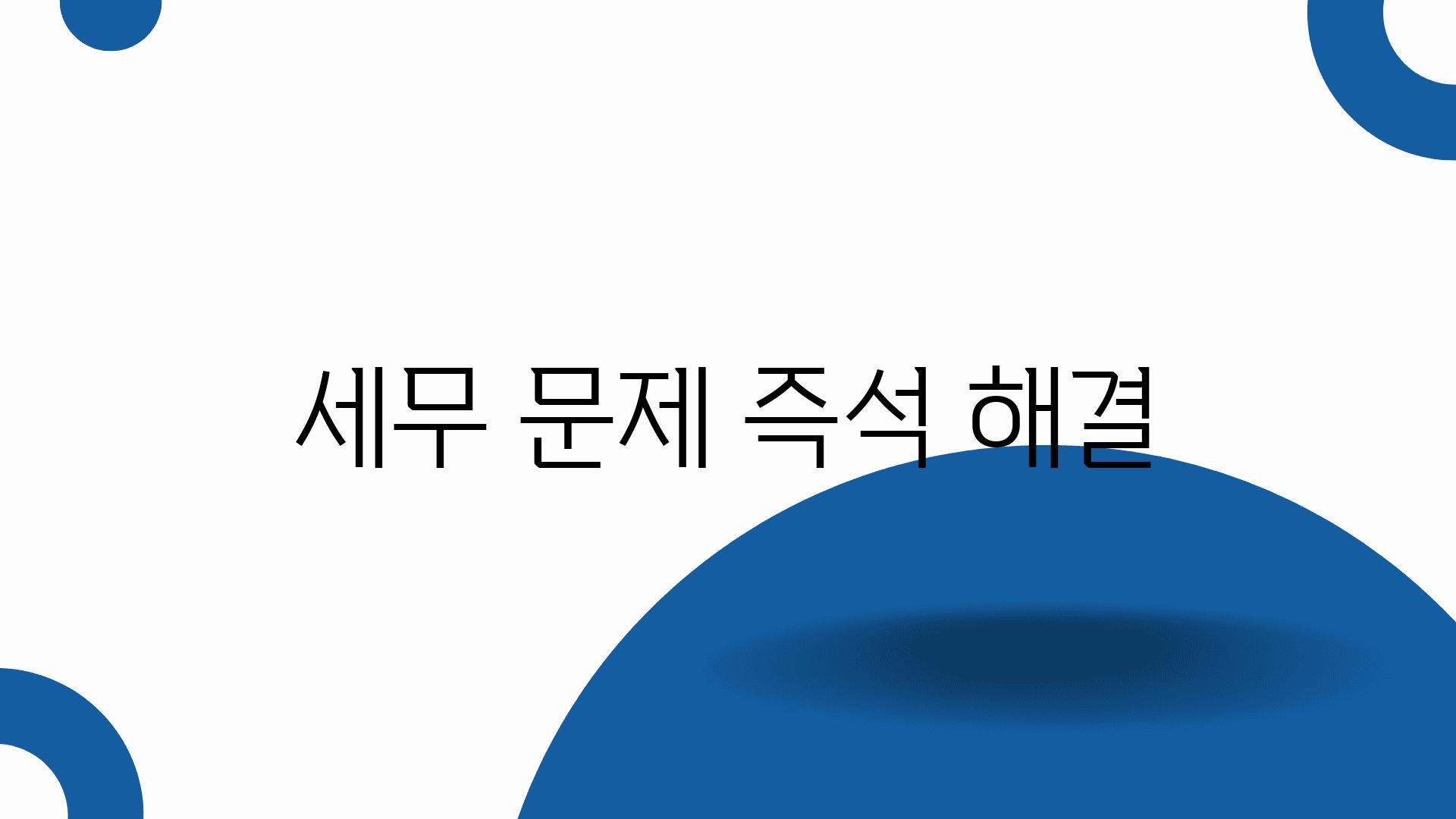 세무 문제 즉석 해결