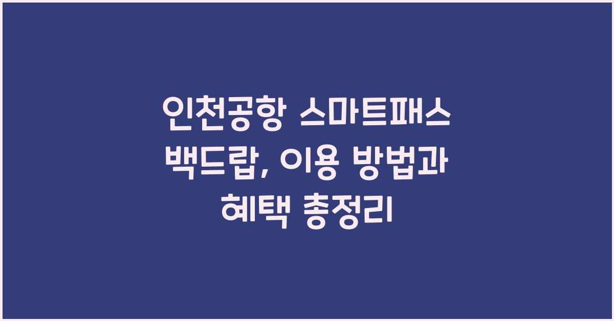 인천공항 스마트패스 백드랍