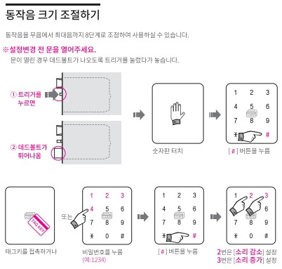  도어락소리끄기 제조사별 설정하는 법