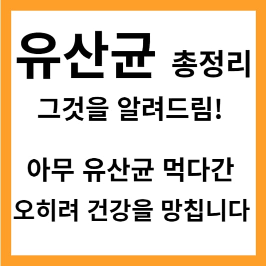 유산균 종류별 특징 및 효능 총정리! 아무 유산균이나 먹다간 건강 망칠 수 있습니다!