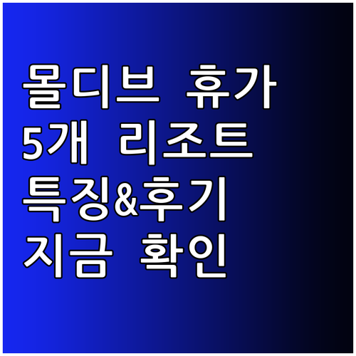 몰디브 휴가 계획? 5개 리조트 특징