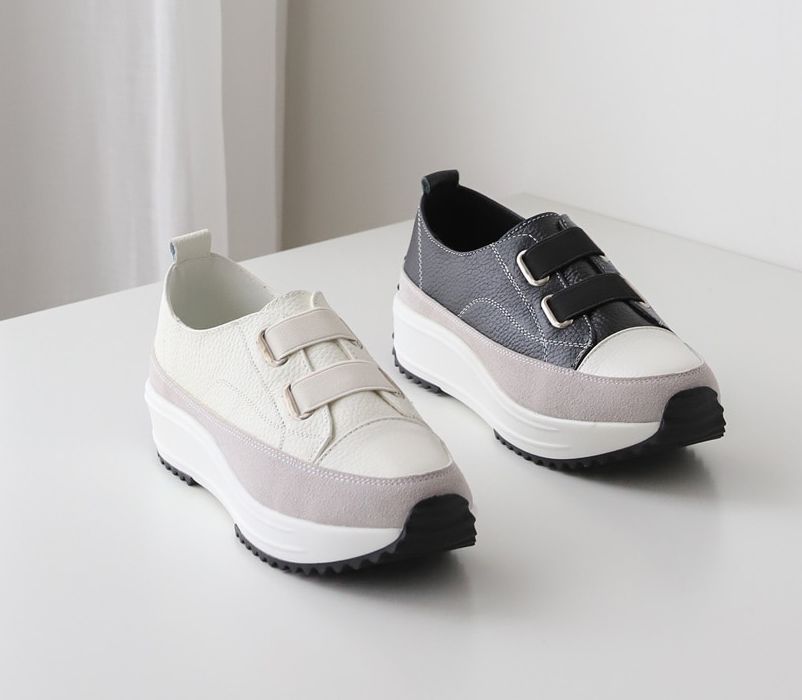  소가죽 더블 엘리스틱밴딩 3.5cm 별콤비 스니커즈