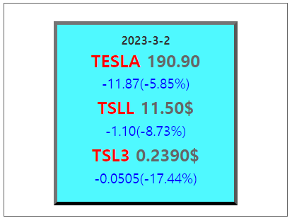 [23년 3월 2일] TESLA 2