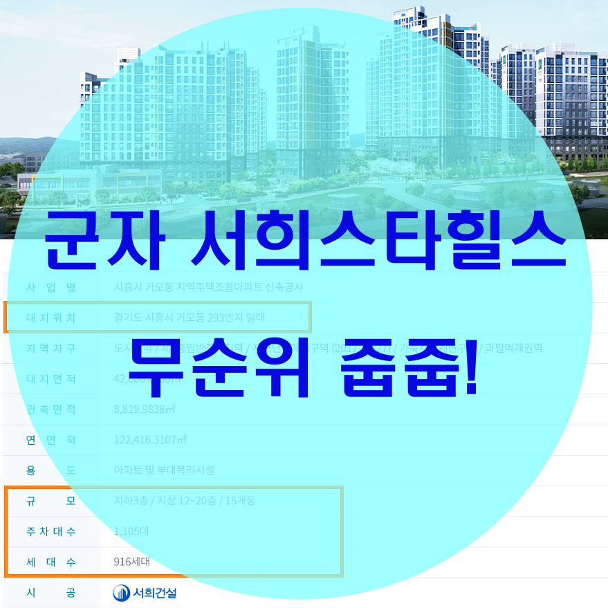  군자 서희스타힐스 무순위 줍줍 기회!