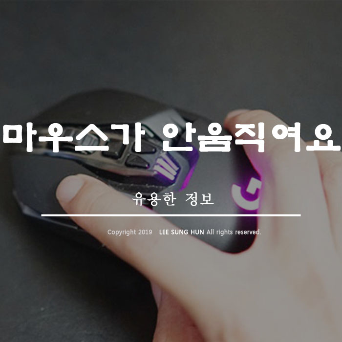  마우스 안 움직일때 해결방법 알아봤습니다.
