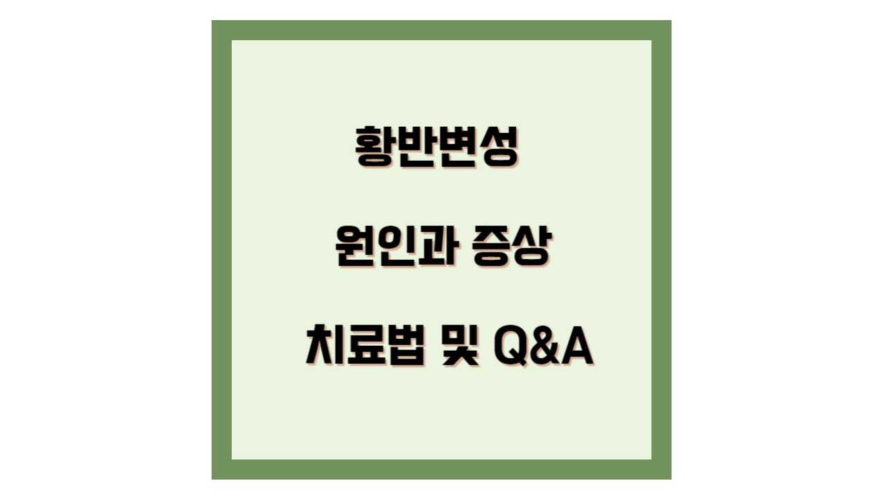 황반변성의 원인과 증상&#44; 치료법 템플릿