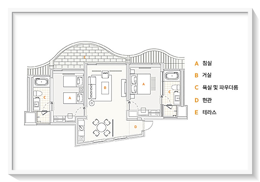 아난티남해CC 객실 타입 - 펜트하우스B