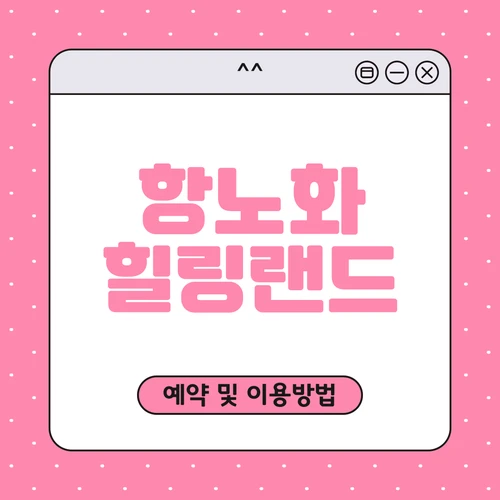 항노화 힐링랜드 예약하기