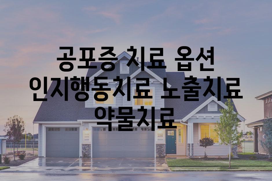 공포증 치료 옵션 인지행동치료 노출치료 약물치료