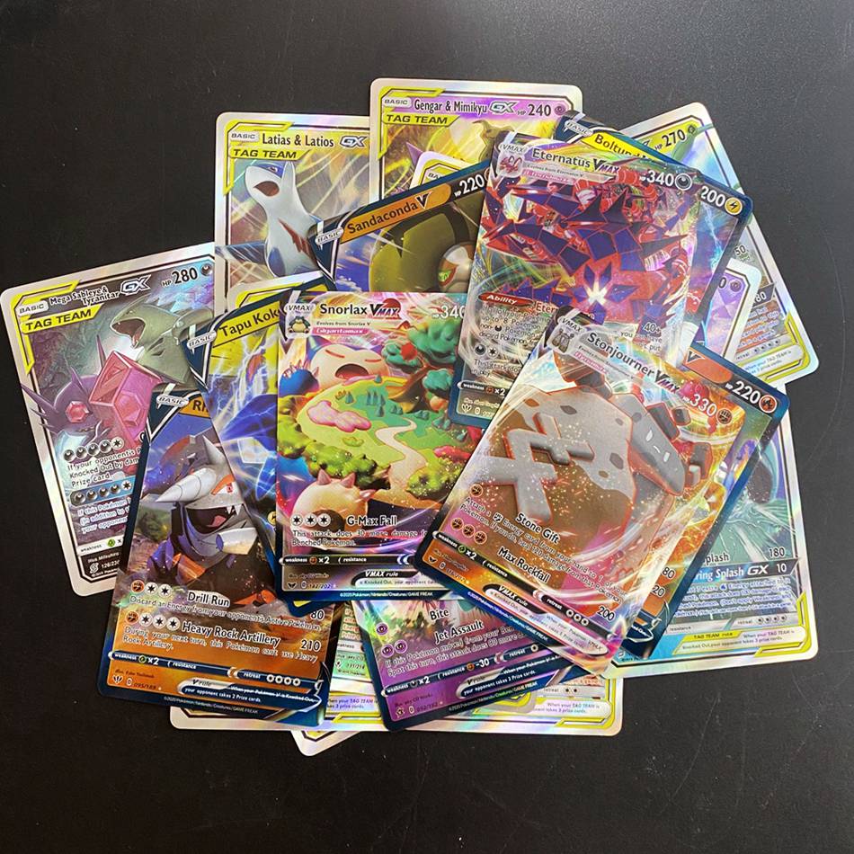  한국어 버전 포켓몬 카드 박스 V VMAX 태그 팀 메가 EX GX 트레이너 에너지 디스플레이 게임 Pokémon Shining Cards Kids Toy