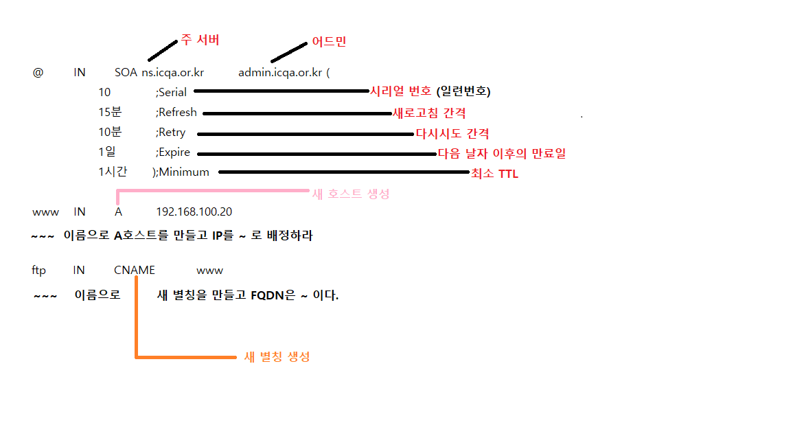 DNS 설정파일의 구조