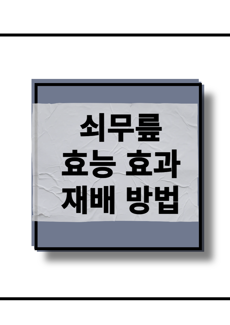 쇠무릎 효능효과 재배방법