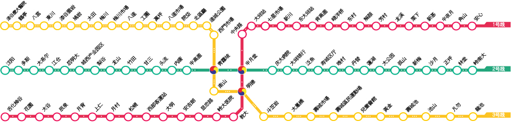 대구 지하철 중국어 노선도