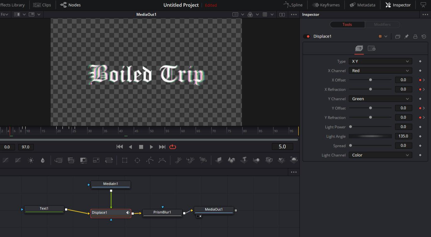 Prism blur 노드 키프레임 설정1