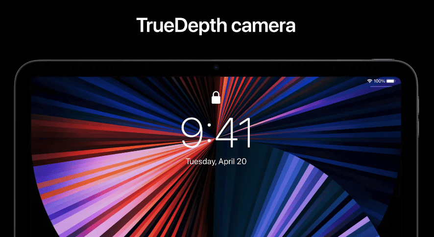 Apple 2021년 iPad Pro TrueDepth 카메라 전면 사진
