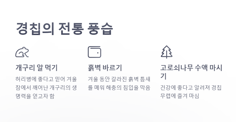 경칩의 전통 풍습