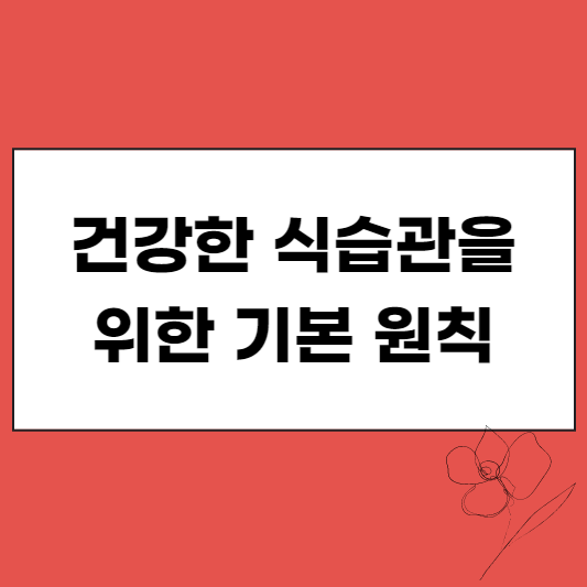  건강한 식습관을 위한 기본 원칙