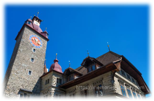 루체른 시청 시계탑 (Town-hall clock lucern) 루체른 역사 여행 스위위 여행 투어 휴가