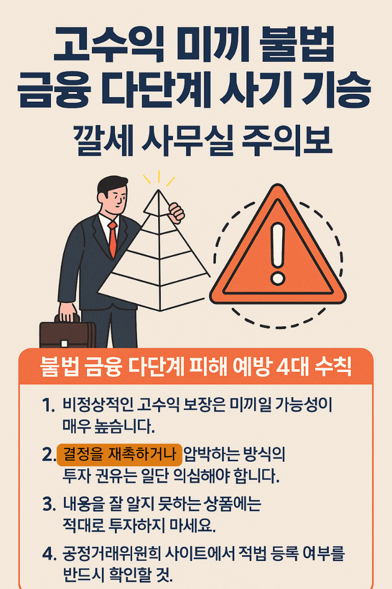 고수익 미끼 깔세 사무실 주의보