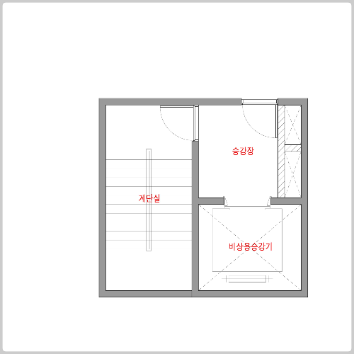 비상용승강기 출입문 방향 예시-3