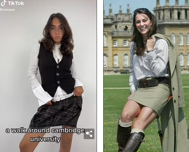 웨일즈 프린세스 &#39;케이트&#39;의 옛날 패션에 빠져버린 영국 10대들 VIDEO: Teenagers emulate Princess of Wales&#39;s eclectic Noughties style in social media craze