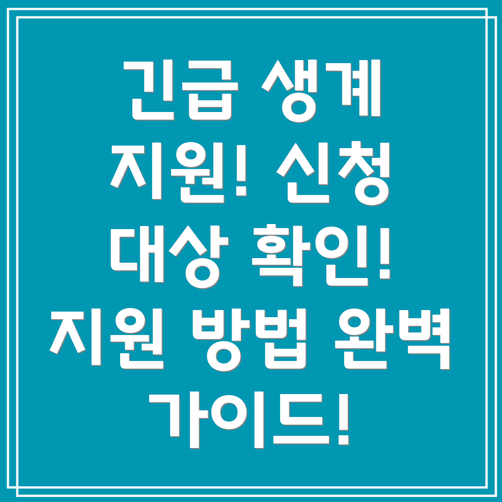 긴급복지 생계지원금