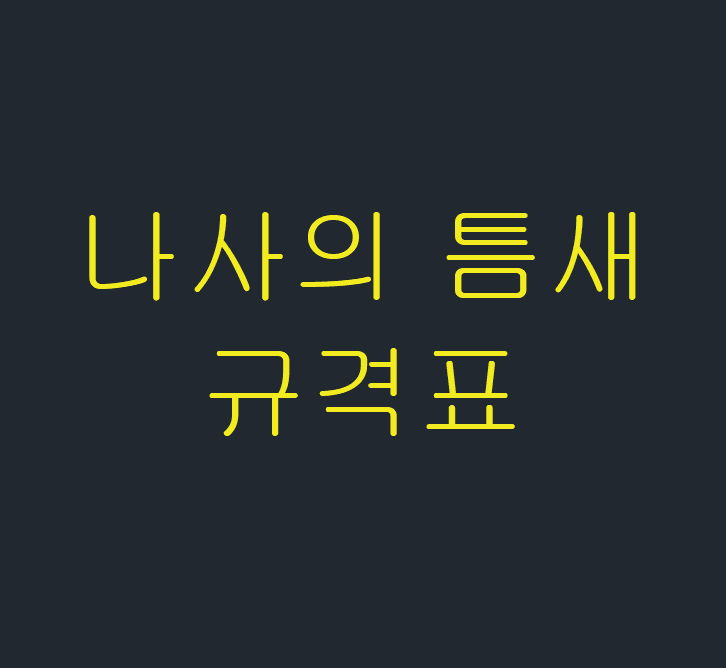  나사의 틈새 규격
