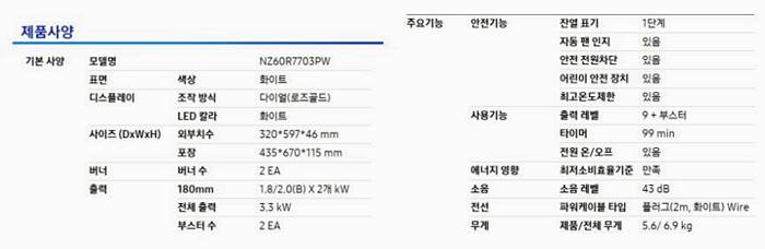 삼성2구인덕션제품정보