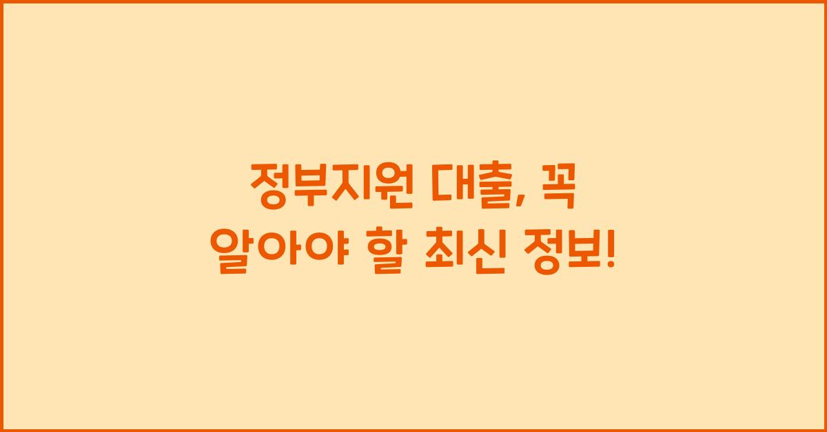 정부지원 대출