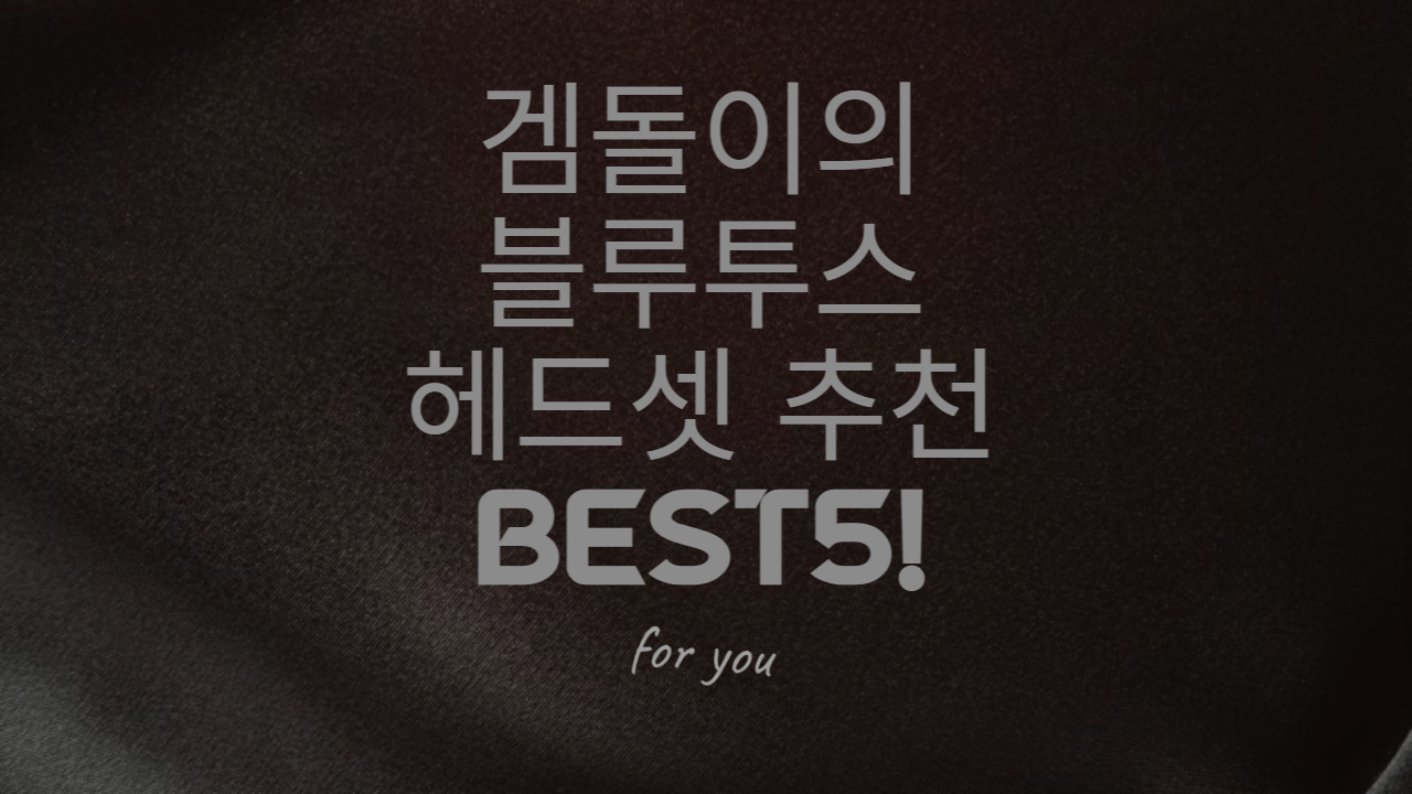  [블루투스 헤드셋] 겜돌이가 알려주는 블루투스 헤드셋 추천 BEST5!!