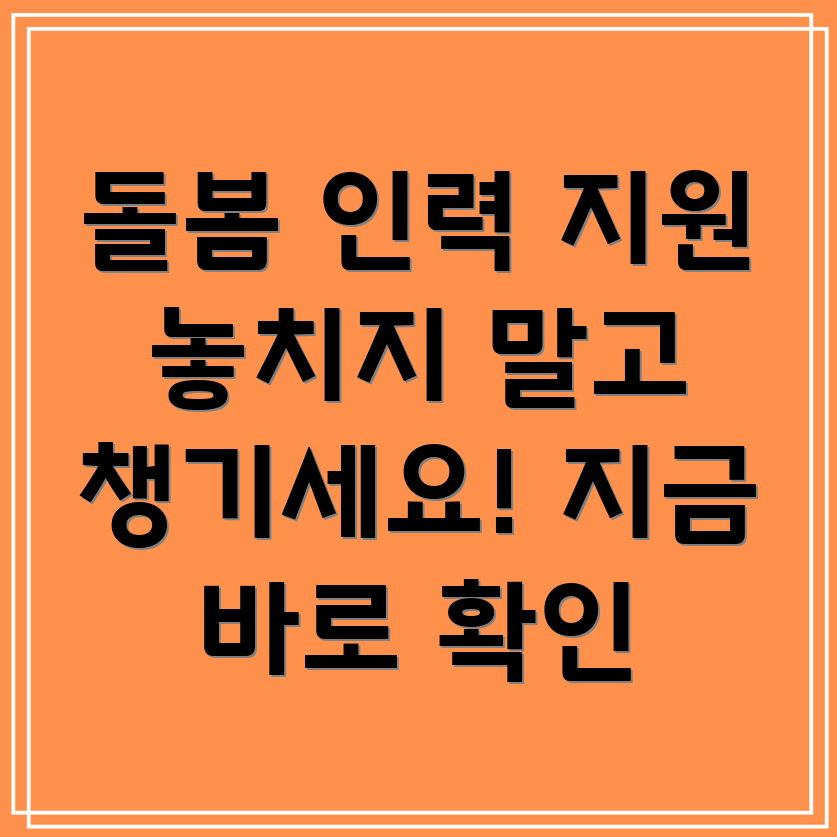 장기요양기관 돌봄 인력 지원사업