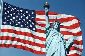 미국 국기&#44; 자유의 여신상