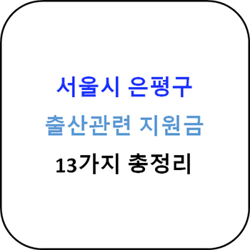  2024년 서울시 은평구 출산지원금 13종 완벽가이드