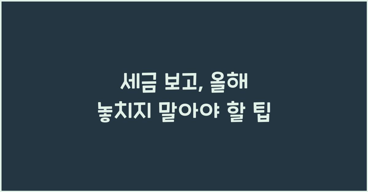 세금 보고