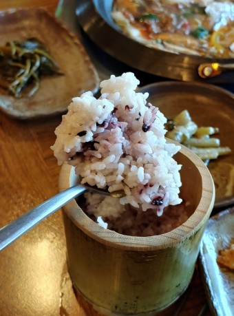 버섯불고기전골 대통밥