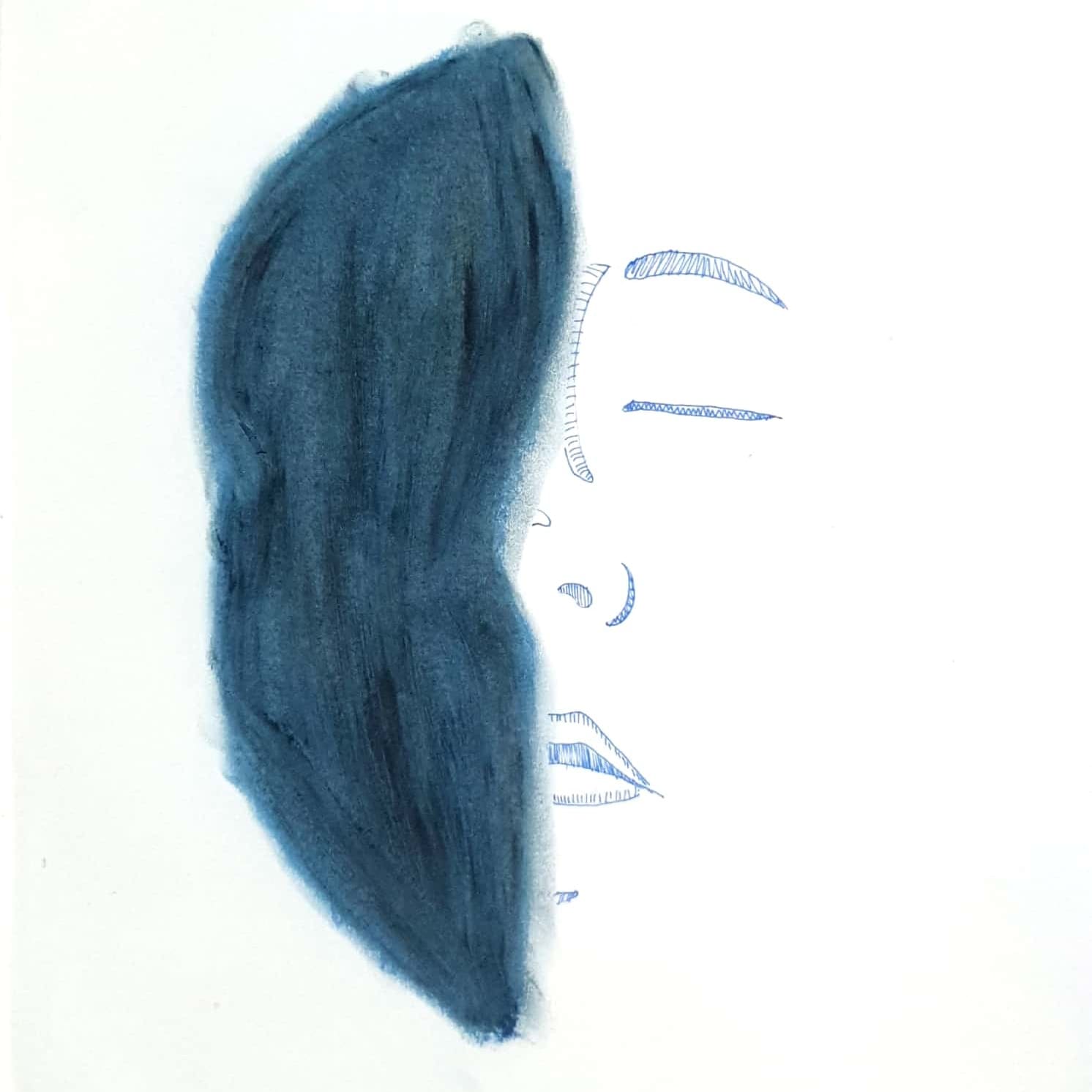  Blue Day 우울한 날 / 일러스트레이션 그림 드로잉 / 인물화 그리기