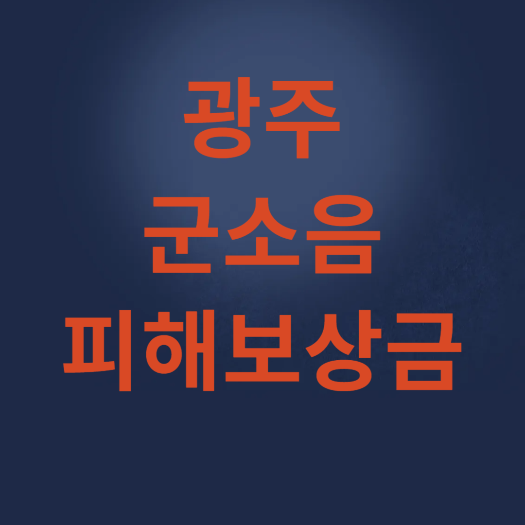 광주 군소음피해보상금 신청