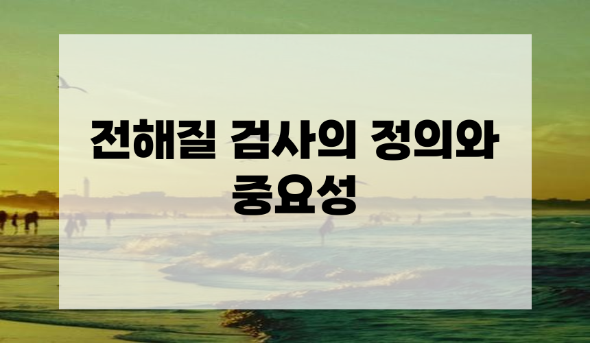 전해질 검사의 정의와 중요성