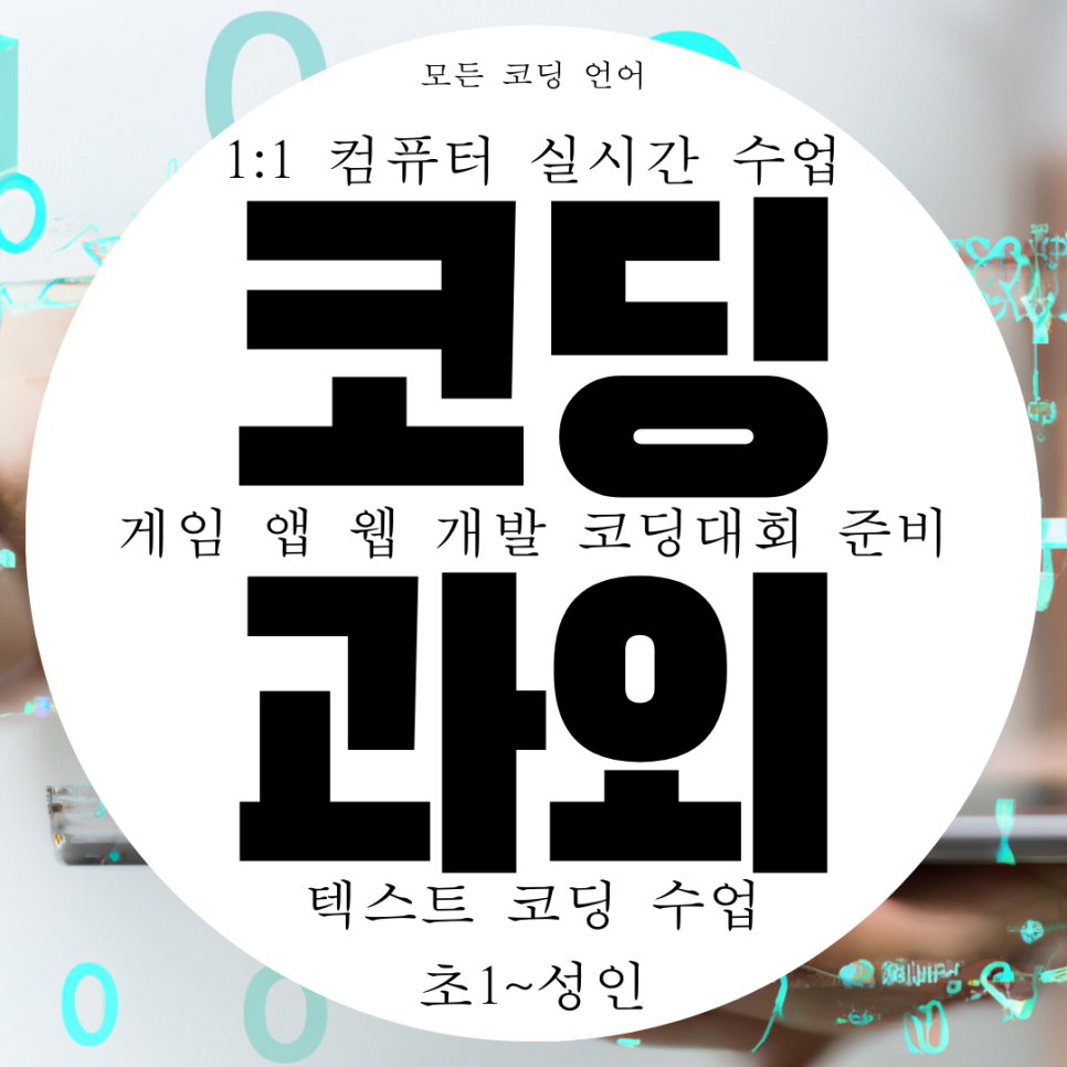  김포 코딩 초등~성인 직장인 학원 그리고 1:1 과외 수업 가능!