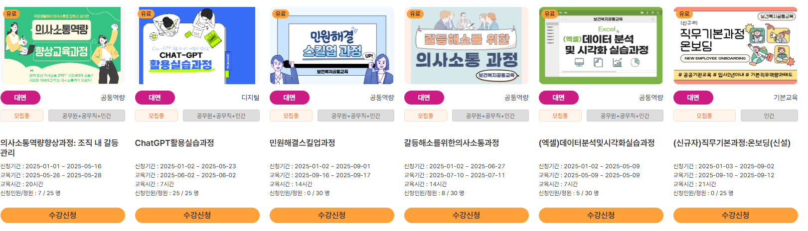 한국보건복지인재원 교육과정 알아보기