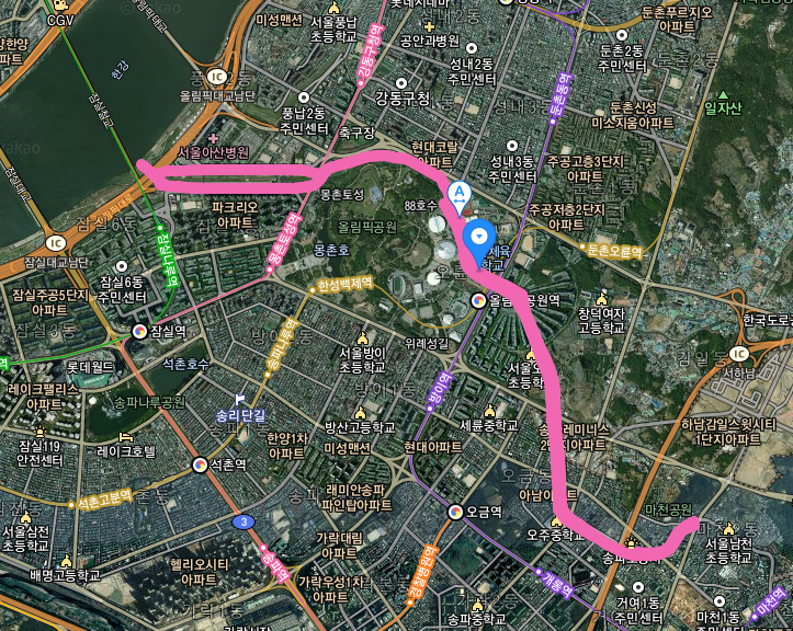  잠실철교에서 성내천 자전거길 가는 방법
