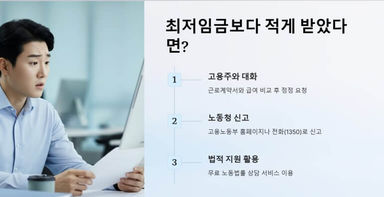 최저임금보다 적게 받았다면 ppt이미지