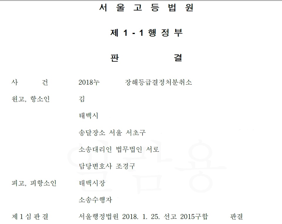 장애등급 판정 복합부위 통증 후군 CRPS